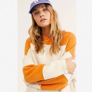 Free People Jordan Colorblock Raw Edge sweatshirt